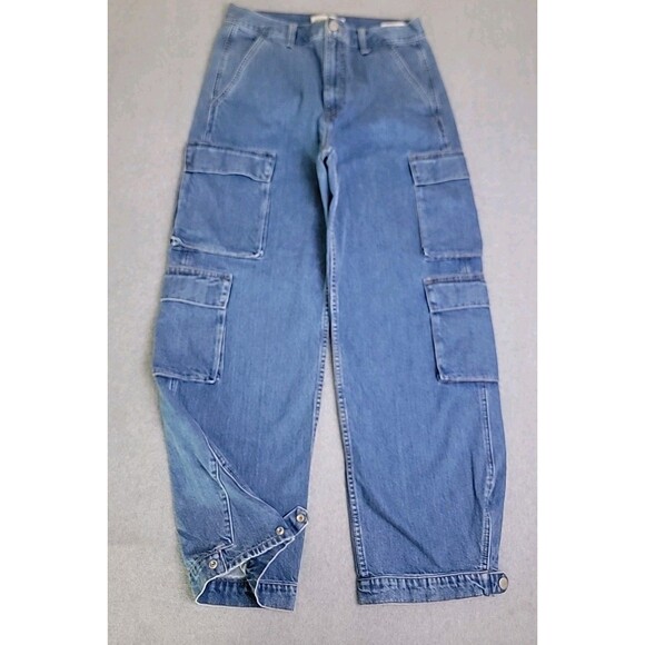 Denim Forum Jeans Womens 30 32x30 Cargo Millie High Rise Baggy Grunge 90s Boho - Picture 1 of 16